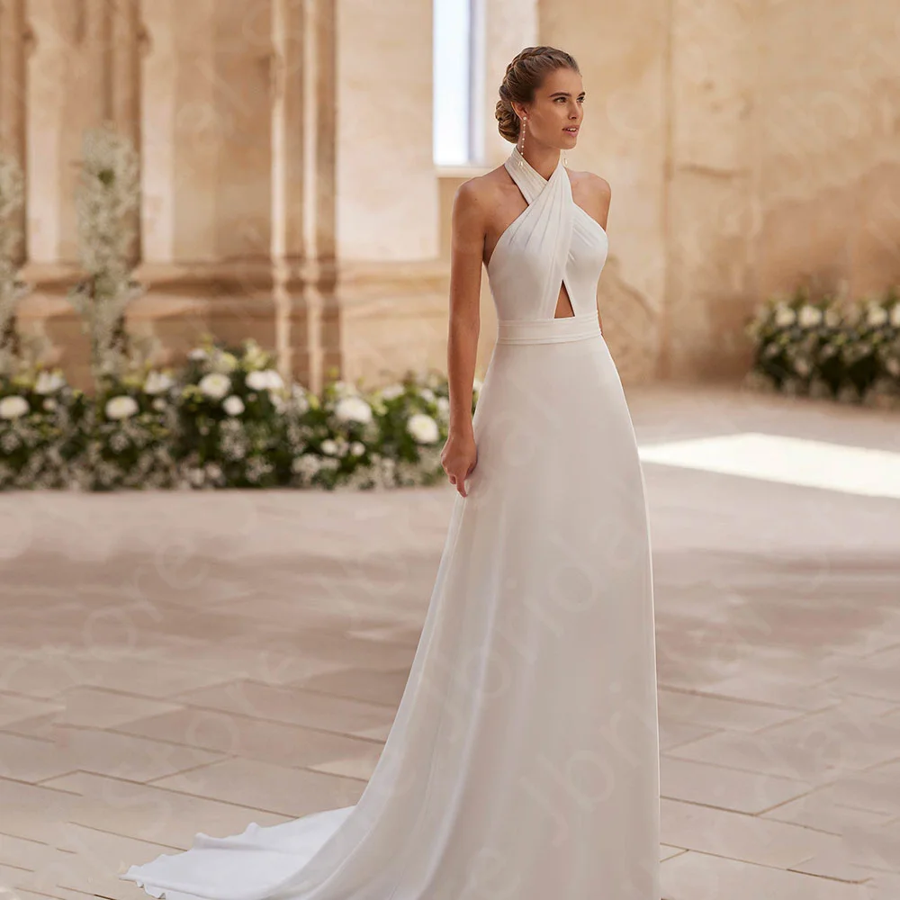 Customized Latest Summer Beach Wedding Dresses Boho Bridal Gowns Halter Neck Bride Dresses Open Back Wedding Gowns Sleeveless
Customized Latest Summer Beach Wedding Dresses Boho Bridal Gowns Halter Neck Bride Dresses Open Back Wedding Gowns Sleeveless