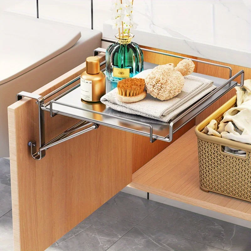 Stainless Steel Foldable Countertop Shelf Space Saving Cabinet Door Shelf No Drill Hanging Storage Bathroom Kitchen Organizer
Stainless Steel Foldable Countertop Shelf Space Saving Cabinet Door Shelf No Drill Hanging Storage Bathroom Kitchen Organizer