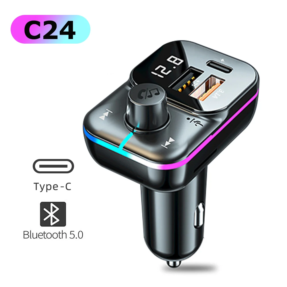 Bluetooth 5.0 Car FM Transmitter Handsfree Audio Mp3 Player Adapter PD Fast Charge Type-C Fast Charger FM Modulator
Bluetooth 5.0 Car FM Transmitter Handsfree Audio Mp3 Player Adapter PD Fast Charge Type-C Fast Charger FM Modulator
