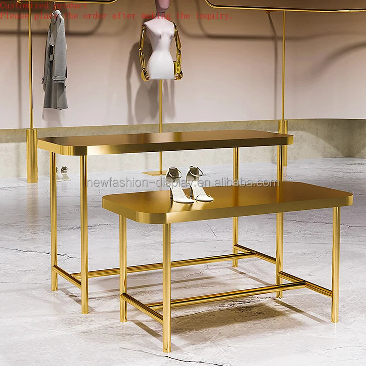 Custom.Stores Shelf Organizer Holder Shoe Handbag Display Storage Stand Floor-Standing Gold Table Clothing Store Display Stand
Custom.Stores Shelf Organizer Holder Shoe Handbag Display Storage Stand Floor-Standing Gold Table Clothing Store Display Stand