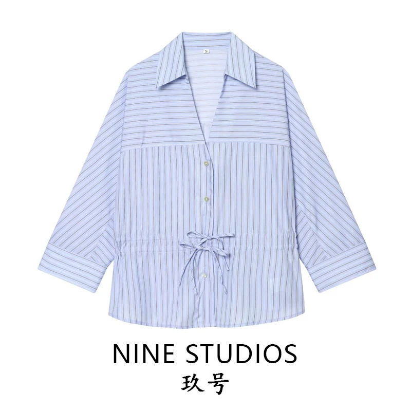 Fashionable Striped Shirt Top with Bow Tie Loose Women's Casual Style Polyester Long Sleeve Breathable Skin-friendly Spring
Fashionable Striped Shirt Top with Bow Tie Loose Women's Casual Style Polyester Long Sleeve Breathable Skin-friendly Spring