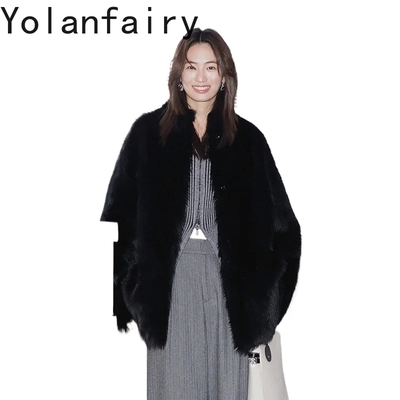 YOLANFAIRY Genuine Sheepskin Shearling Jacket Women Winter Korean Style Natural Fur Coat Stand Collar Classic Black Fur Coats
YOLANFAIRY Genuine Sheepskin Shearling Jacket Women Winter Korean Style Natural Fur Coat Stand Collar Classic Black Fur Coats