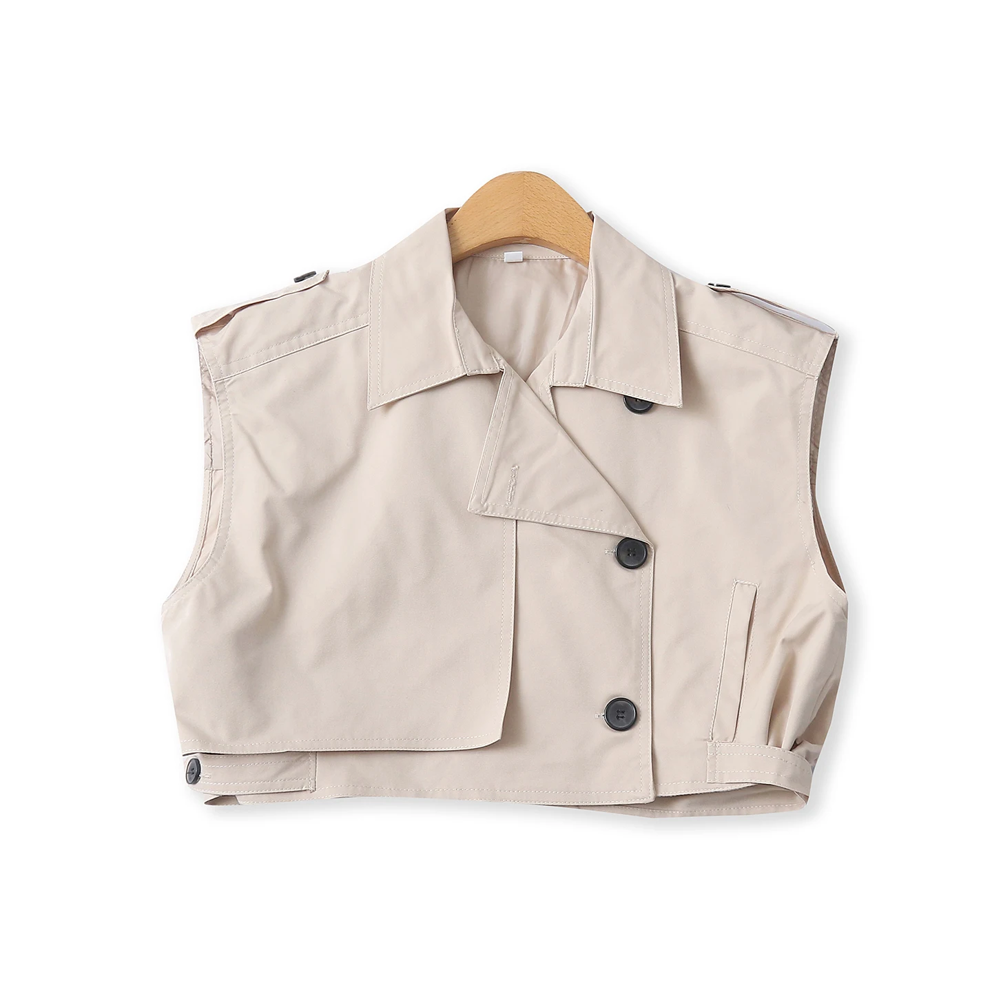 Women's Casual Loose Waistcoat Spring New Style Two Button Flip Collar Workwear Style Short Length Fashionable Vest
Women's Casual Loose Waistcoat Spring New Style Two Button Flip Collar Workwear Style Short Length Fashionable Vest