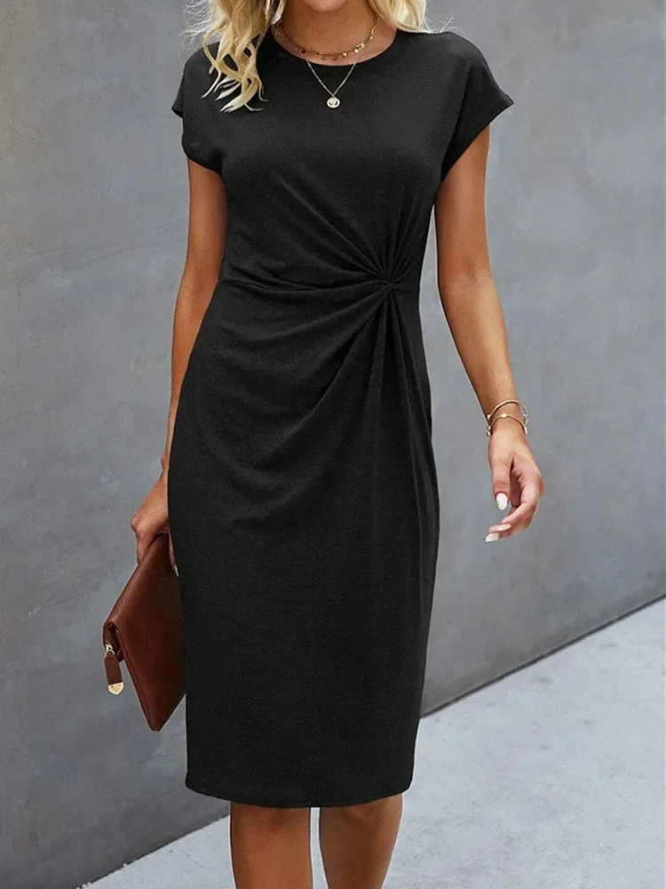 Fashion women's temperament crew-neck pullover senior sense pleated dress personality design sense MIDI skirt
Fashion women's temperament crew-neck pullover senior sense pleated dress personality design sense MIDI skirt