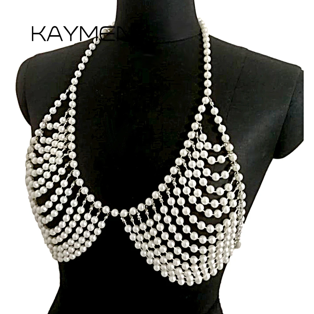 Handmade Pearl Sexy Body Chain Necklace Bra Bikini Mini Skirt Costume Jewelry Crop Top Hollow Sleeveless Vest Women Accessory
Handmade Pearl Sexy Body Chain Necklace Bra Bikini Mini Skirt Costume Jewelry Crop Top Hollow Sleeveless Vest Women Accessory