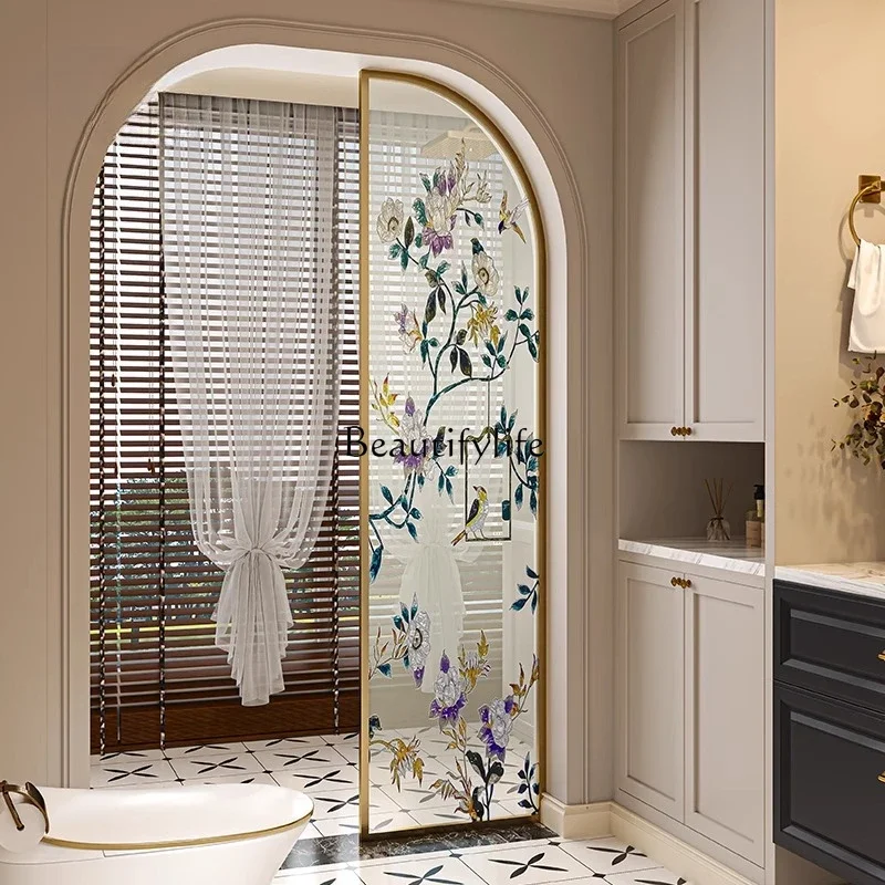 LJY*Jade glass enamel art glass screen partition living room balcony French arched doors and windows new bedroom half wall
LJY*Jade glass enamel art glass screen partition living room balcony French arched doors and windows new bedroom half wall