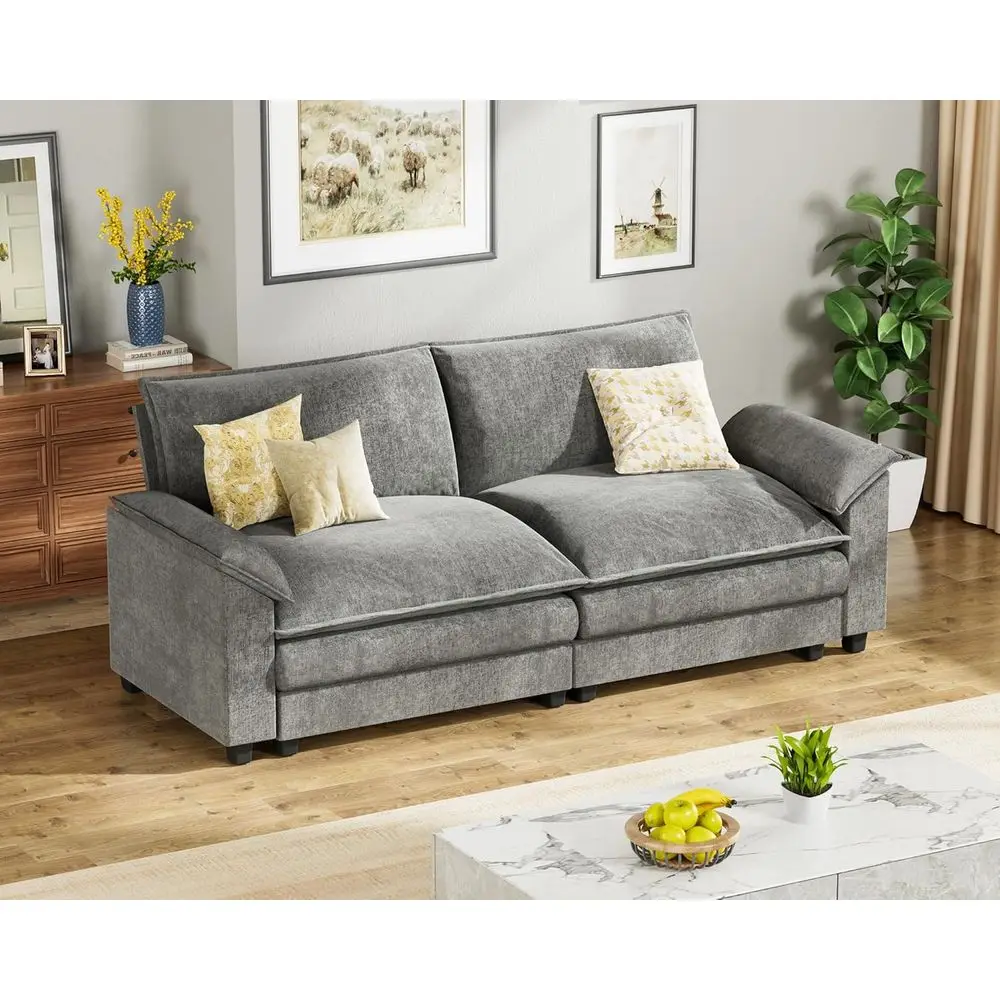 80 Sectional Sofa with Loveseat, Double-Layer Cushion, DIY Configurable Chenille Deep Seating 2-Seat Cloud Sofa for Living Room,
80 Sectional Sofa with Loveseat, Double-Layer Cushion, DIY Configurable Chenille Deep Seating 2-Seat Cloud Sofa for Living Room,