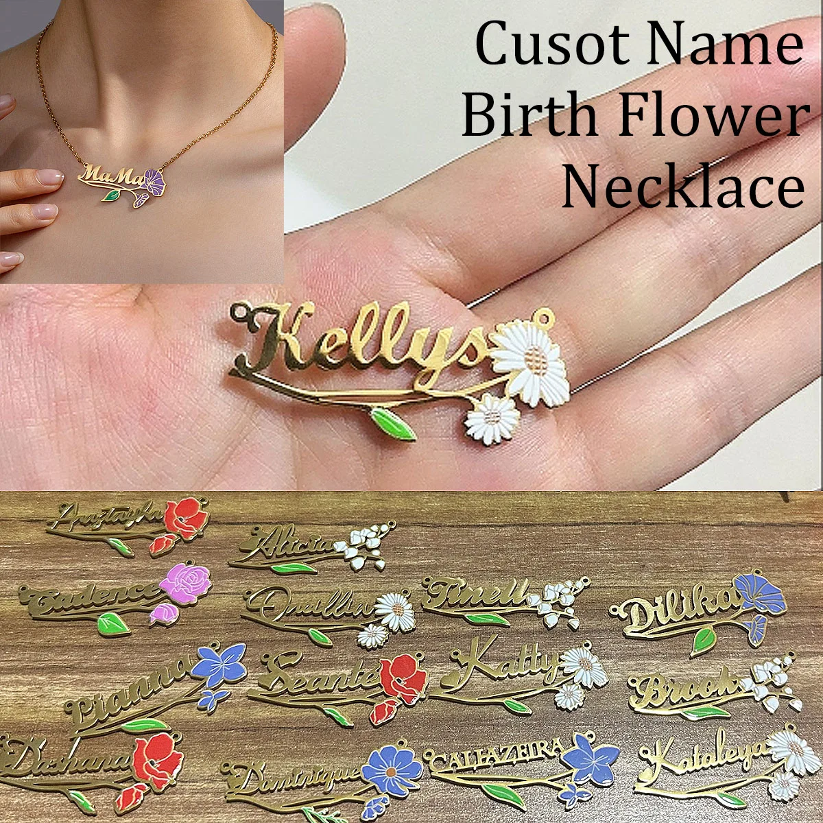 Personalized Custom Name Birth Flower Necklace For Women Print Color Flower Stainless Steel Pendant Unique Birthday Jewelry Gift
Personalized Custom Name Birth Flower Necklace For Women Print Color Flower Stainless Steel Pendant Unique Birthday Jewelry Gift