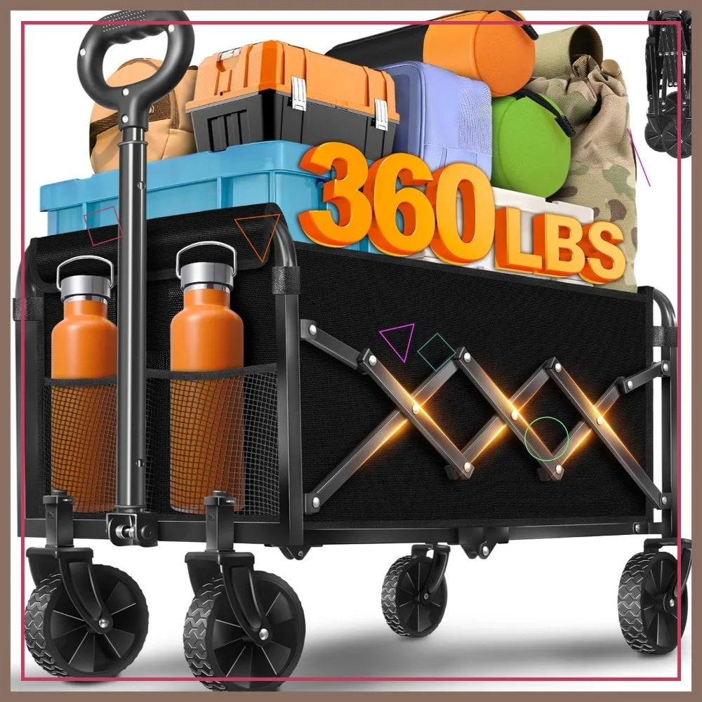 Foldable Wagon Cart with All-Terrain Wheels, Large Capacity for Camping, Shopping & Outdoor Use
Foldable Wagon Cart with All-Terrain Wheels, Large Capacity for Camping, Shopping & Outdoor Use