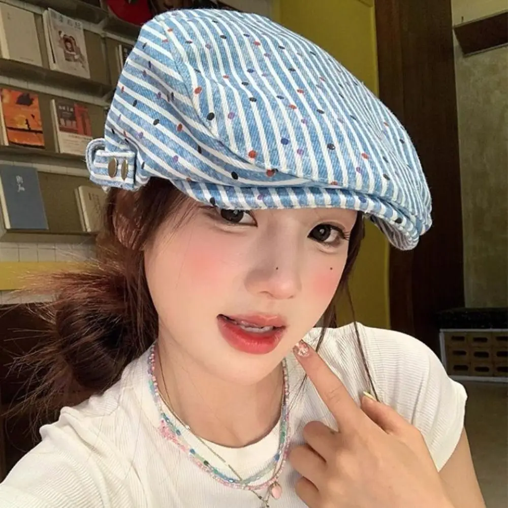 Ins Korean Polka Dot Beret Vintage Versatile Stripped Berets Cloth Y2k Painter Cap Girls
Ins Korean Polka Dot Beret Vintage Versatile Stripped Berets Cloth Y2k Painter Cap Girls