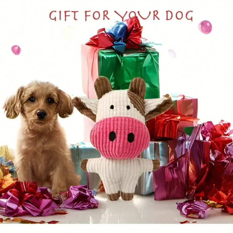 Fun Pet Toy Pet Cow Shape Corduroy Chew Toy For Dogs Puppy Squeaker Squeaky Plush Bone Molar Dog Toy Pet Training Dog Accessory
Fun Pet Toy Pet Cow Shape Corduroy Chew Toy For Dogs Puppy Squeaker Squeaky Plush Bone Molar Dog Toy Pet Training Dog Accessory