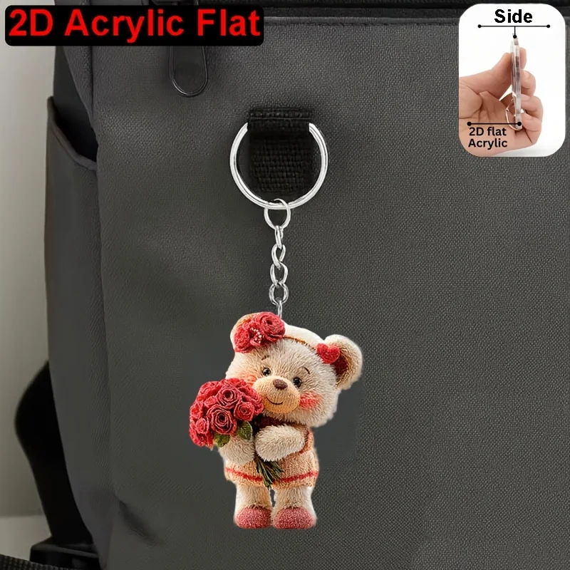 2D Flat 5-Piece Acrylic Plush Bear Keychain Holding a Rose, Cartoon Acrylic Pendant, No Electricity Required, Perfect for Halloween, Thanksgiving, or Christmas Gifts, Also Suitable as Giveaways, Student Gifts, Birthday Gifts, Holiday Gifts, Classroom Priz
2D Flat 5-Piece Acrylic Plush Bear Keychain Holding a Rose, Cartoon Acrylic Pendant, No Electricity Required, Perfect for Halloween, Thanksgiving, or Christmas Gifts, Also Suitable as Giveaways, Student Gifts, Birthday Gifts, Holiday Gifts, Classroom Priz
