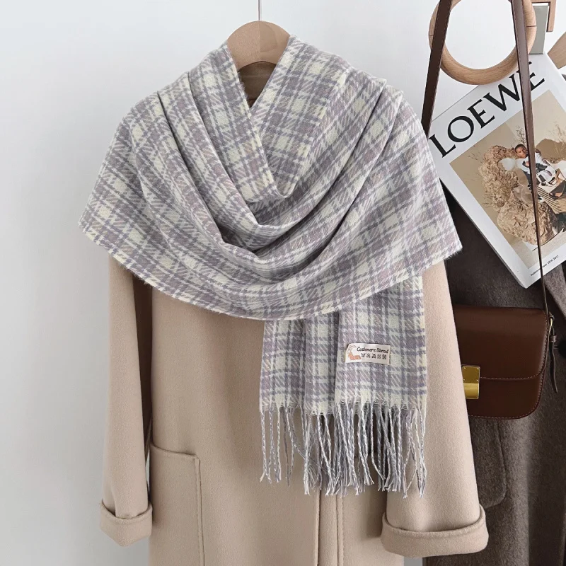 New Autumn Winter Plaid Scarf Imitation Cashmere Korean Version Simple Versatile Warm Shawl Student Style Tassel Scarf
New Autumn Winter Plaid Scarf Imitation Cashmere Korean Version Simple Versatile Warm Shawl Student Style Tassel Scarf