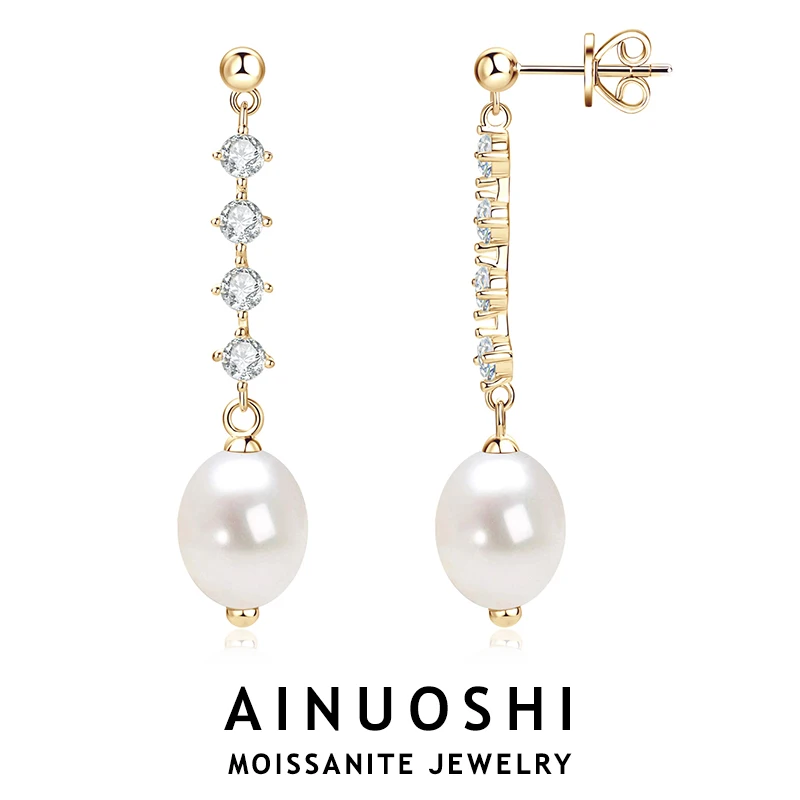 AINUOSHI 925 Certified Silver Earrings 9-10mm Oval Shaped Freshwater Pearl Drop Earring for Women Wedding Party Jewelry Gifts
AINUOSHI 925 Certified Silver Earrings 9-10mm Oval Shaped Freshwater Pearl Drop Earring for Women Wedding Party Jewelry Gifts