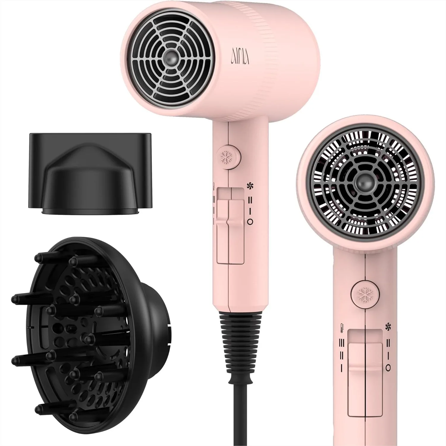 Hair Dryer with Diffuser, Ionic Blow Dryer for Women, Ceramic Coating, Cold Shot, 1600W Fast Drying, 110V (Babe Pink)
Hair Dryer with Diffuser, Ionic Blow Dryer for Women, Ceramic Coating, Cold Shot, 1600W Fast Drying, 110V (Babe Pink)
