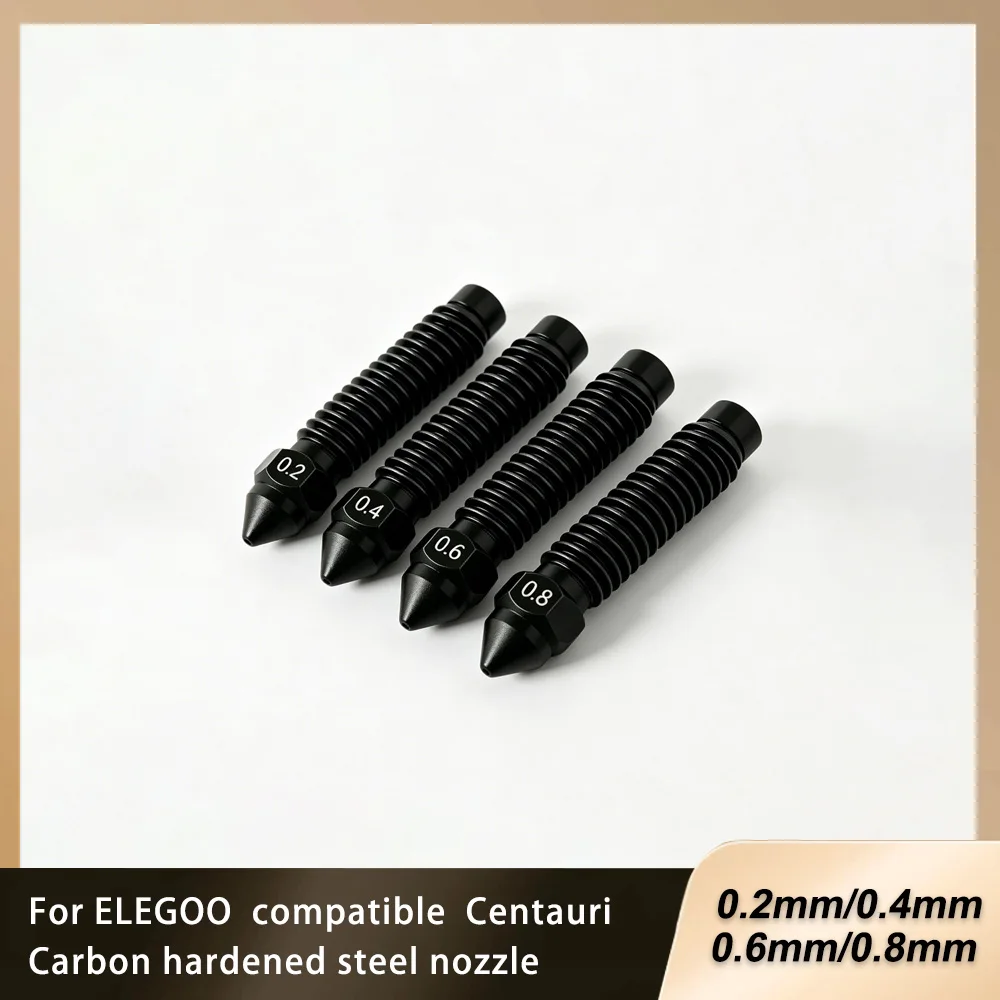 For ELEGOO CC 3D printer accessories hot end nozzle compatible Centauri Carbon hardened steel nozzle 0.2/0.4/0.6/0.8mm
For ELEGOO CC 3D printer accessories hot end nozzle compatible Centauri Carbon hardened steel nozzle 0.2/0.4/0.6/0.8mm