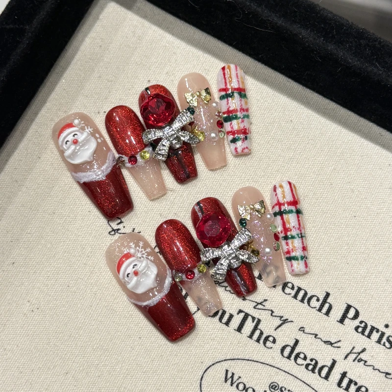 *Christmas Red New Year's Nail Art Pure Handmade Nail Wear Three-dimensional Santa Claus Nail Sticker
*Christmas Red New Year's Nail Art Pure Handmade Nail Wear Three-dimensional Santa Claus Nail Sticker