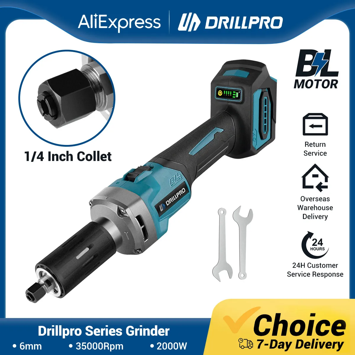 Drillpro 1/4inch Collet Brushless Die Grinder 6mm Electric Cordless 4 Gear Variable Speed Grinding Power Tool For Makita Battery
Drillpro 1/4inch Collet Brushless Die Grinder 6mm Electric Cordless 4 Gear Variable Speed Grinding Power Tool For Makita Battery