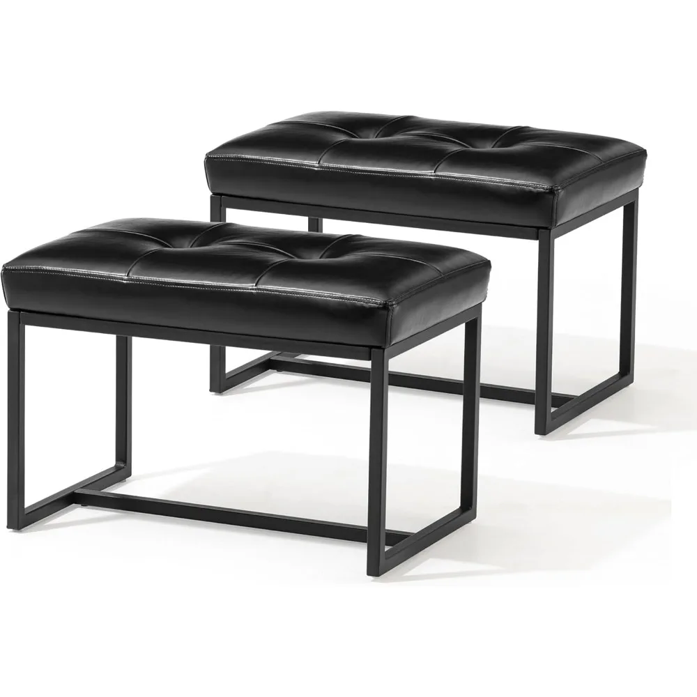 Ottoman Bench Pack of 2, Modern PU Leather Vanity Stools Chairs with Metal Frame, Makeup Stool Padded Foot Rest Stool
Ottoman Bench Pack of 2, Modern PU Leather Vanity Stools Chairs with Metal Frame, Makeup Stool Padded Foot Rest Stool