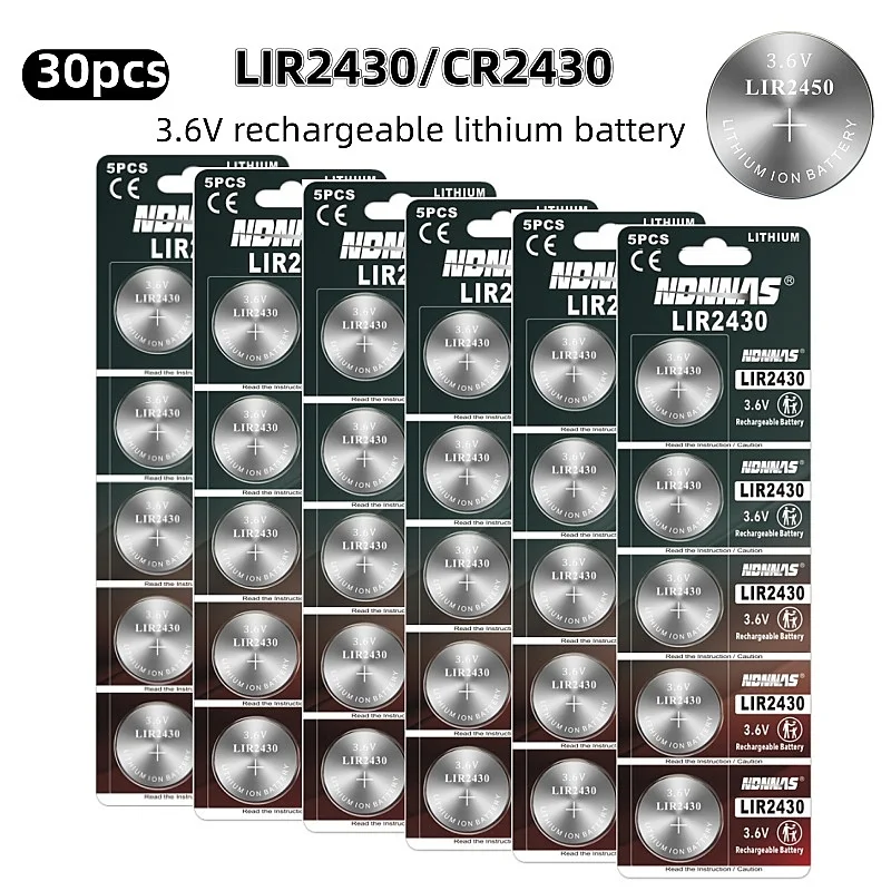 2-50 шт. LIR2430 3,6 В 60 мАч кнопочный аккумулятор литий-ионный аккумулятор типа «таблетка» для ключей от машины часы игрушки замена CR2430
2-50 шт. LIR2430 3,6 В 60 мАч кнопочный аккумулятор литий-ионный аккумулятор типа «таблетка» для ключей от машины часы игрушки замена CR2430