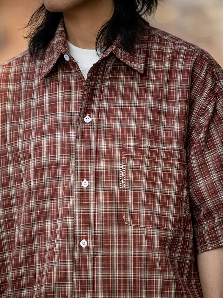 Retro Japanese Sle Loose Plaid ort Sve irt Men's Casual Versatile f Sve irt Trendy Summer Youth Faion
Retro Japanese Sle Loose Plaid ort Sve irt Men's Casual Versatile f Sve irt Trendy Summer Youth Faion