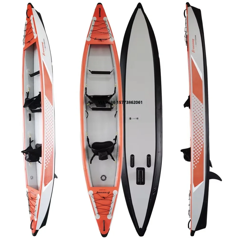 Надувной каяк из ПВХ Drop Stitch 14 футов K410 для рыбалки на двух человек с двумя сиденьями и веслами
Надувной каяк из ПВХ Drop Stitch 14 футов K410 для рыбалки на двух человек с двумя сиденьями и веслами