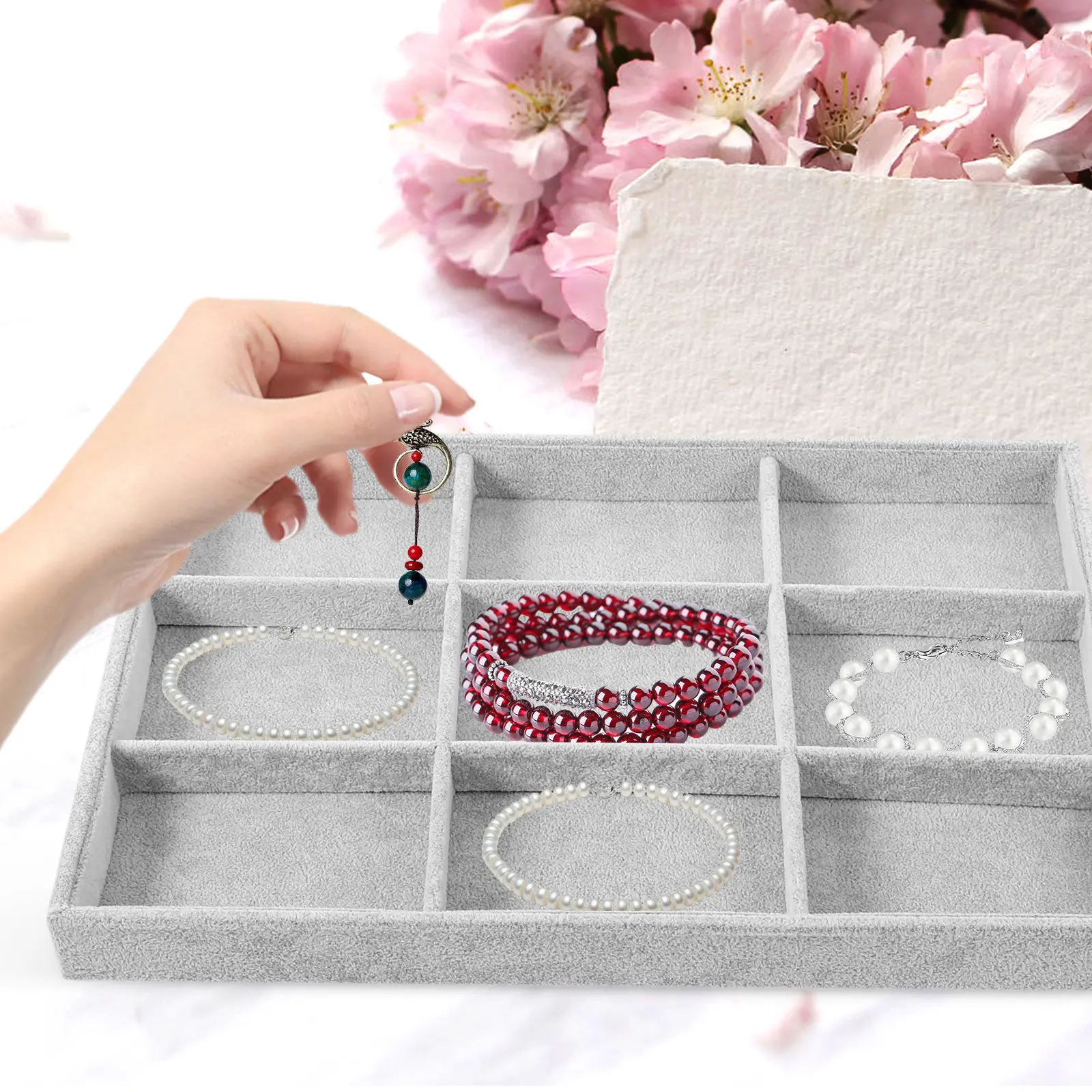 Jewelry Organizer Tray Delicate Multi-Grid Storage Holder for Rings Earrings Necklace Cosmetics Organizer Jewelry Display Box
Jewelry Organizer Tray Delicate Multi-Grid Storage Holder for Rings Earrings Necklace Cosmetics Organizer Jewelry Display Box