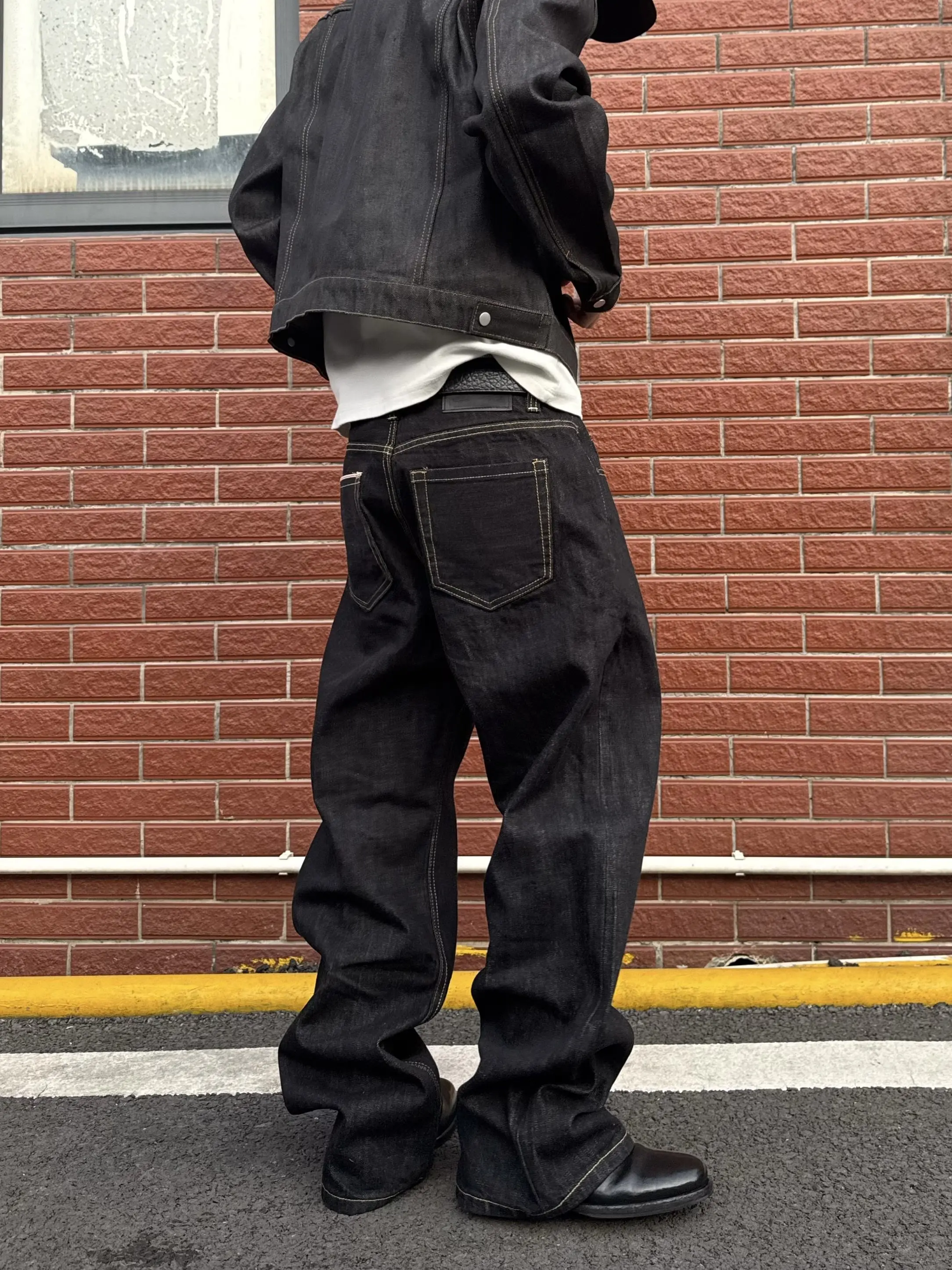 American High Street 16 Oz A-Line Straight Leg Original Jeans Men's Women's Clean Fit Pants mid Waist Button Spring Season
American High Street 16 Oz A-Line Straight Leg Original Jeans Men's Women's Clean Fit Pants mid Waist Button Spring Season