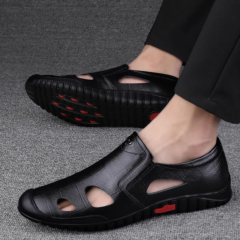 Summer Hot Selling Breathable Men's Sandals Beach Camping Shoes Hollowed Out Soft Soled Men's Leather Casual Shoes Anti Slip
Summer Hot Selling Breathable Men's Sandals Beach Camping Shoes Hollowed Out Soft Soled Men's Leather Casual Shoes Anti Slip