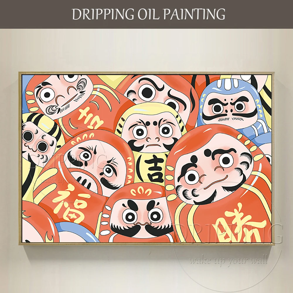 Hand-painted Roly-Poly Oil Painting on Canvas Funny Wall Art Picture Lovely Japanese Tumbler Acrylic Painting for Home Decor
Hand-painted Roly-Poly Oil Painting on Canvas Funny Wall Art Picture Lovely Japanese Tumbler Acrylic Painting for Home Decor