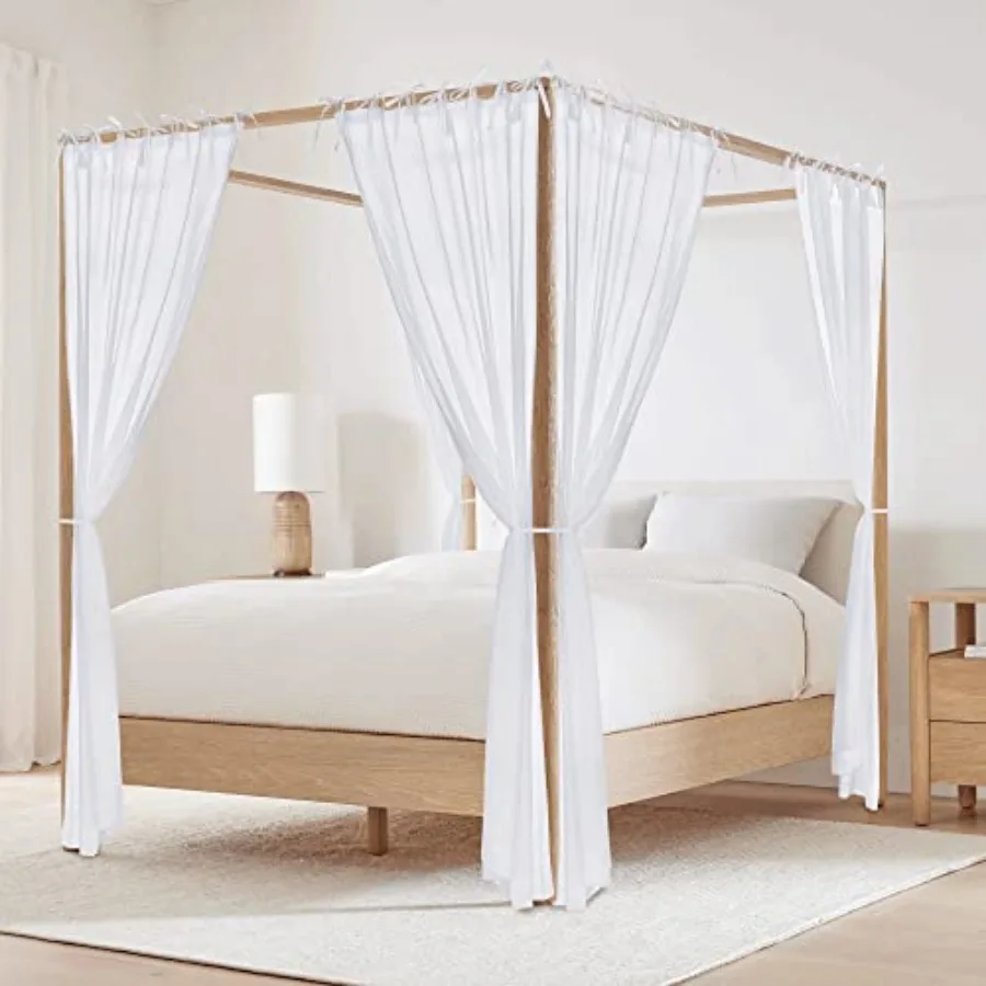 Canopy Bed Curtains with Tie Tops and Tie Backs White Sheer for Twin Full Queen King Bed 8 Panels White 45 inch Wide by 96 inch
Canopy Bed Curtains with Tie Tops and Tie Backs White Sheer for Twin Full Queen King Bed 8 Panels White 45 inch Wide by 96 inch