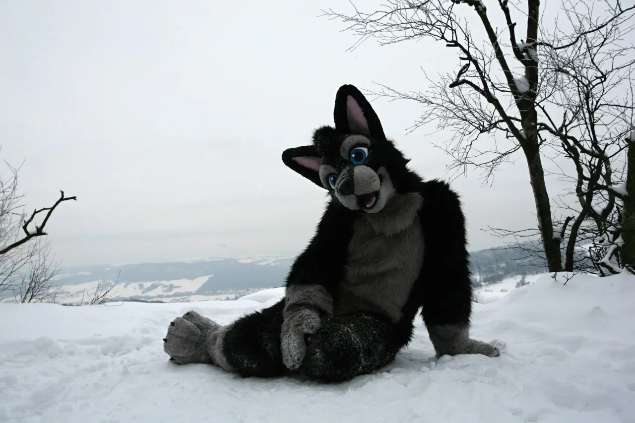 Christmas Long Fur Furry Grey Black Husky Dog Wolf Fox Fursuit Mascot Costume Adult Cartoon Character Suit Real Play Trade Show
Christmas Long Fur Furry Grey Black Husky Dog Wolf Fox Fursuit Mascot Costume Adult Cartoon Character Suit Real Play Trade Show