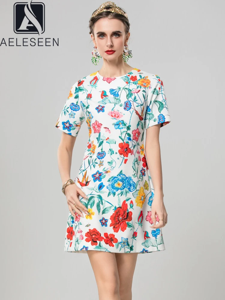 AELESEEN Bohemian Summer Mini Dress Women Designer Fashion Short Sleeve Colorful Flower Printed Sequined Beading Casual
AELESEEN Bohemian Summer Mini Dress Women Designer Fashion Short Sleeve Colorful Flower Printed Sequined Beading Casual