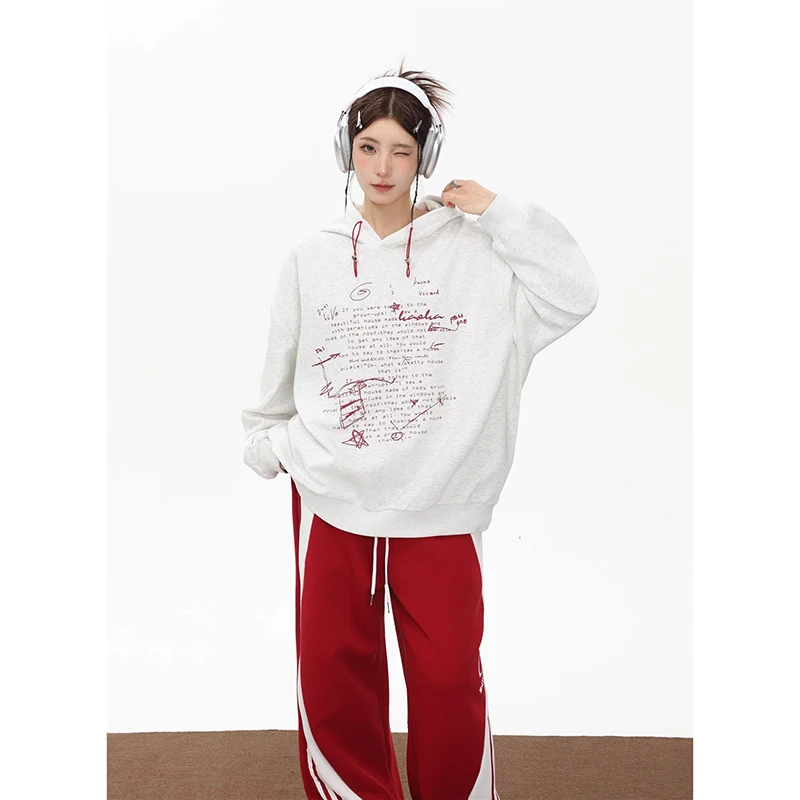 Letter Print Hoodies Autumn Loose Hooded for Women High Street Sweatshirt Y2k Korean Fashion Warm Pullover New
Letter Print Hoodies Autumn Loose Hooded for Women High Street Sweatshirt Y2k Korean Fashion Warm Pullover New