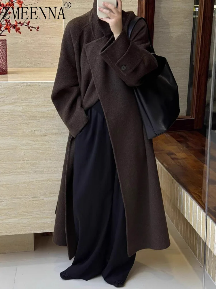 ZMEENNA Women's Long Wool Coat Elegant Winter Lapel Jacket Chic Outerwear Warm Belted Full Length Overcoat ZM3719
ZMEENNA Women's Long Wool Coat Elegant Winter Lapel Jacket Chic Outerwear Warm Belted Full Length Overcoat ZM3719