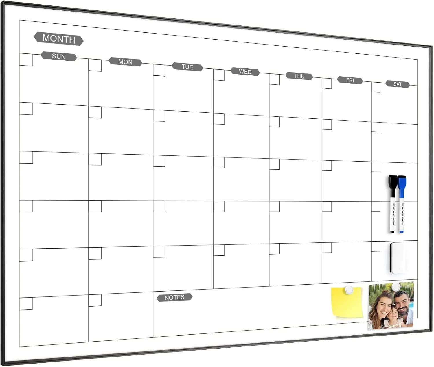 36x24 Inch Magnetic Dry Erase Calendar Whiteboard with Black Frame, Markers & Eraser for Home Office School
36x24 Inch Magnetic Dry Erase Calendar Whiteboard with Black Frame, Markers & Eraser for Home Office School