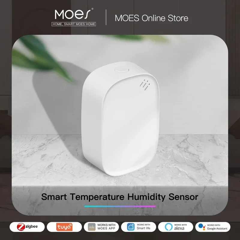 MOES Tuya Zigbee Умный датчик температуры и влажности, внутренний гигрометр, мониторинг через приложение, работает с Alexa и Google Home, питание от батареи 
MOES Tuya Zigbee Умный датчик температуры и влажности, внутренний гигрометр, мониторинг через приложение, работает с Alexa и Google Home, питание от батареи
