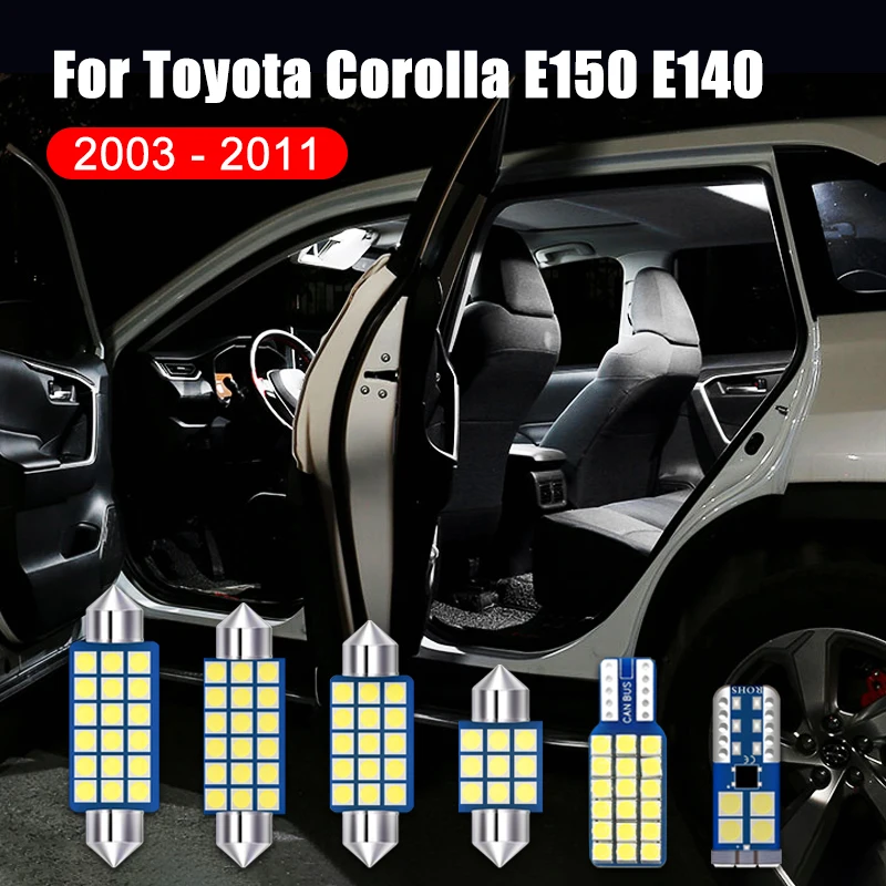 For Toyota Corolla E150 E140 2003-2007 2008 2009 2010 2011 9PCS 12V Car LED Dome Map Lights Trunk Lamp License Plate Spare Bulbs
For Toyota Corolla E150 E140 2003-2007 2008 2009 2010 2011 9PCS 12V Car LED Dome Map Lights Trunk Lamp License Plate Spare Bulbs