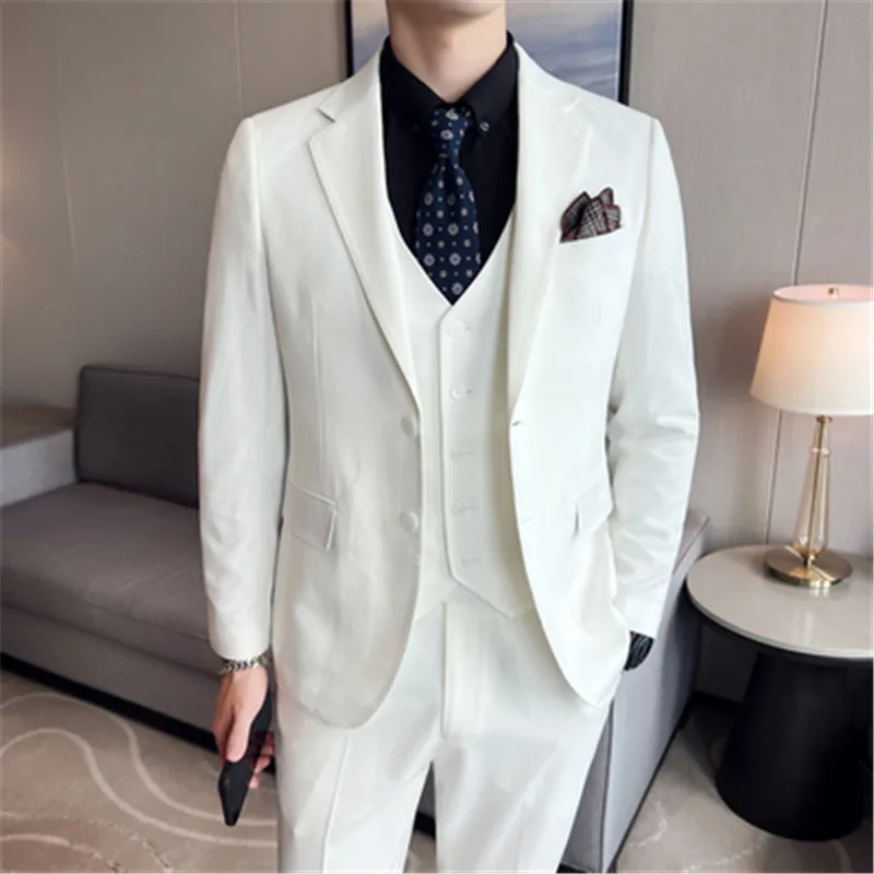 Luxury 3 Pieces Blazer+Vest+Pants Wool Men's Dress Suit Classic Two Buttons Slim Fit Suit Jacket Set Big Size 5XL Men Business
Luxury 3 Pieces Blazer+Vest+Pants Wool Men's Dress Suit Classic Two Buttons Slim Fit Suit Jacket Set Big Size 5XL Men Business