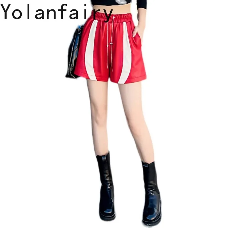 YOLANFAIRY Women Red Genuine Sheepskin Bootcut Shorts Elastic Waist Wide Leg Short Pants Casual Real Leather Shorts 2026 Autumn
YOLANFAIRY Women Red Genuine Sheepskin Bootcut Shorts Elastic Waist Wide Leg Short Pants Casual Real Leather Shorts 2026 Autumn