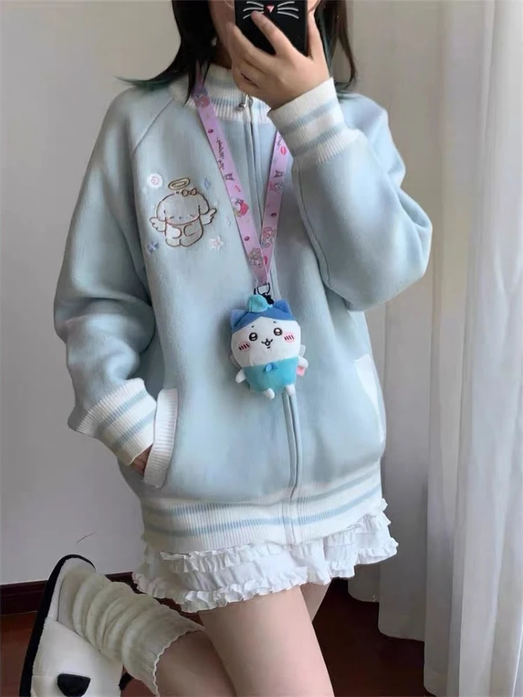HOUZHOU Kawaii Cuteore Patchwork Knitted Cardigan Women Japanese Style Y2k Harajuku Streetwear Cartoon Embroidery Sweater 2024
HOUZHOU Kawaii Cuteore Patchwork Knitted Cardigan Women Japanese Style Y2k Harajuku Streetwear Cartoon Embroidery Sweater 2024