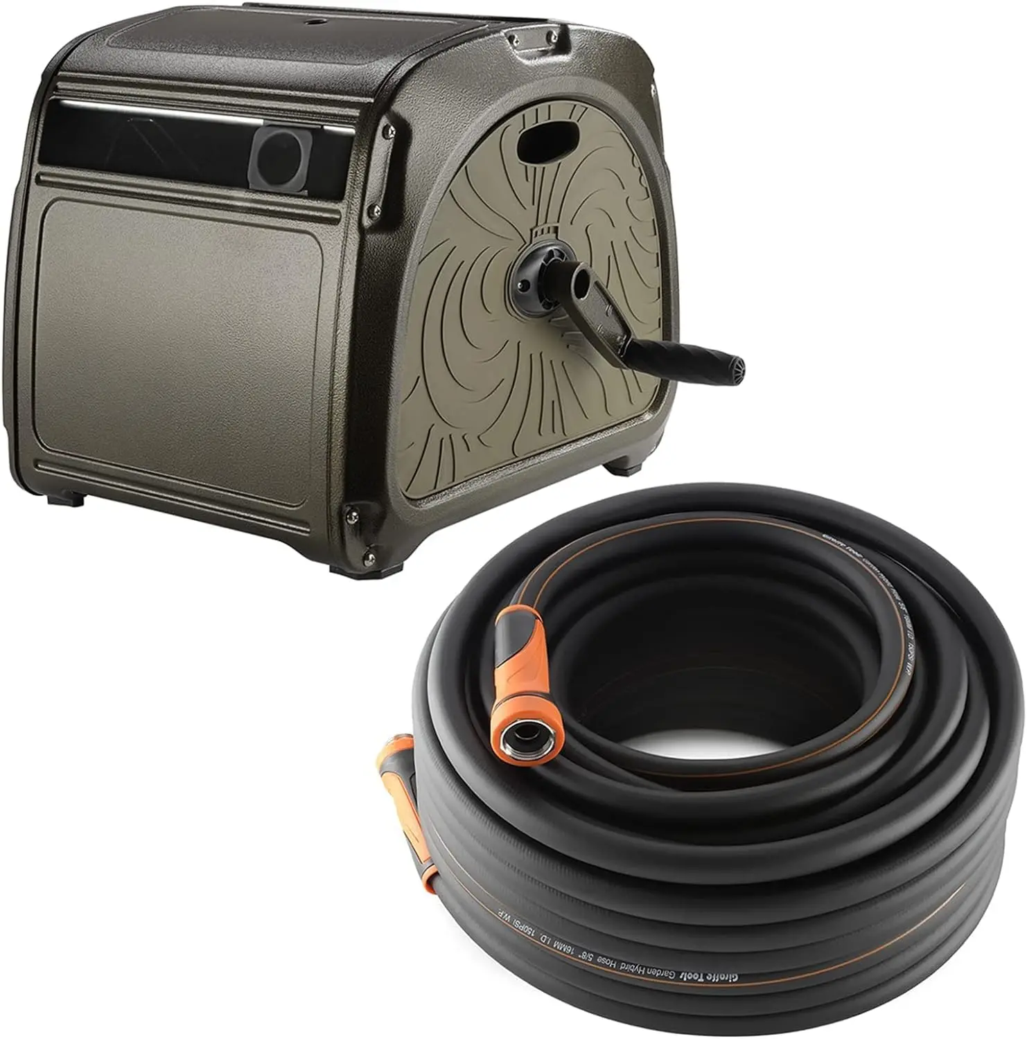Giraffe 100ft 5/8" Garden Hose with Metal Hose Reel Box Heavy Duty Sturdy and Durable
Giraffe 100ft 5/8" Garden Hose with Metal Hose Reel Box Heavy Duty Sturdy and Durable