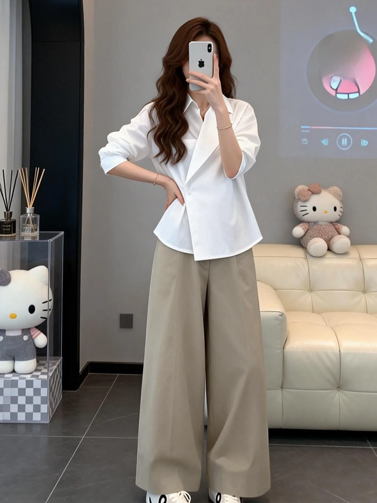 Korean Style Casual Fashion Set Women's Spring Autumn New Loose Shirt High Waist Wide Leg Pants Two Piece Set Commute Wear
Korean Style Casual Fashion Set Women's Spring Autumn New Loose Shirt High Waist Wide Leg Pants Two Piece Set Commute Wear