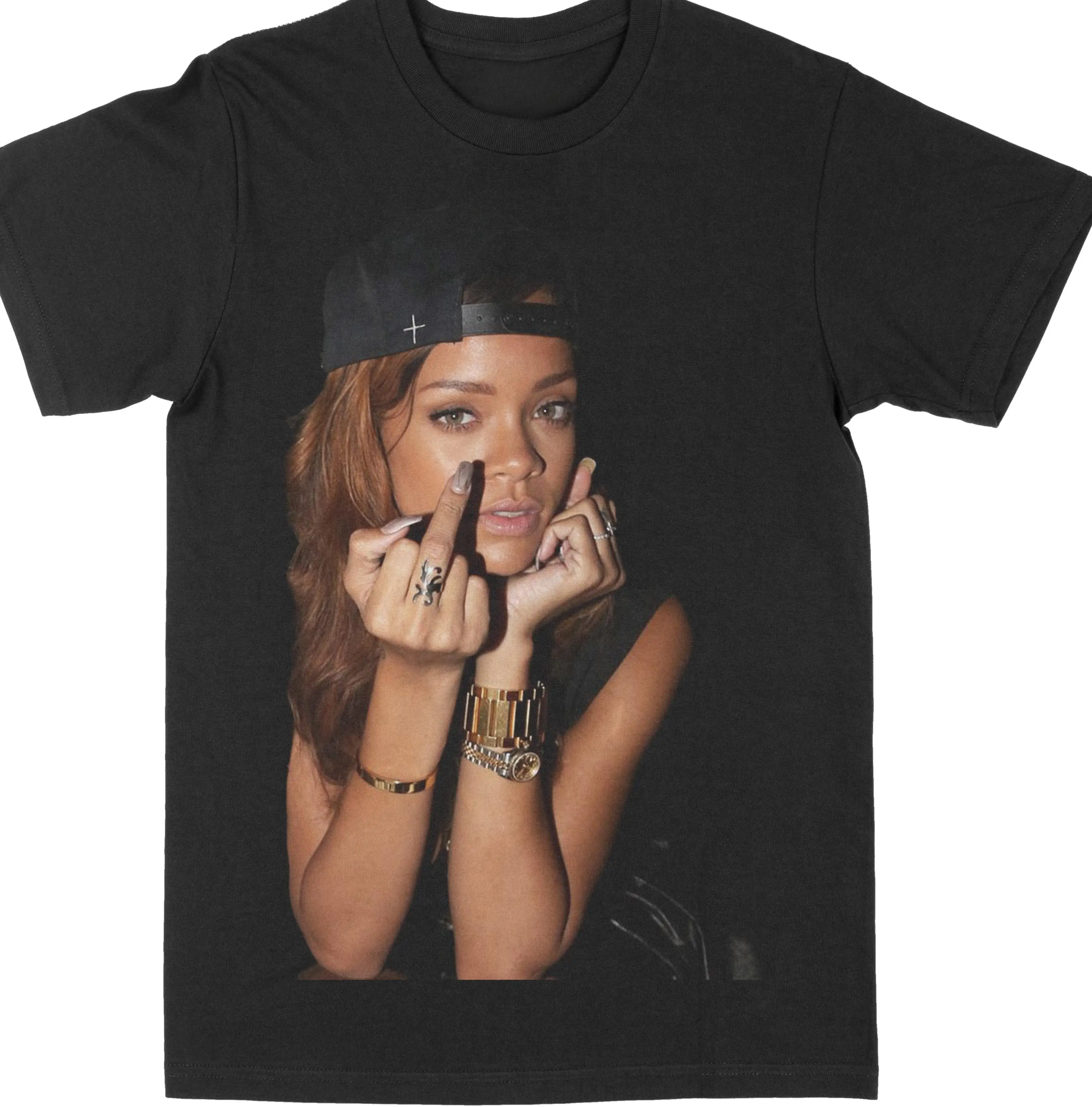 Rihanna Flipping It Graphic Patterned Print T-shirt Summer Luxury Brand Pure Cotton T-shirts for Men and Women Short Sleeves
Rihanna Flipping It Graphic Patterned Print T-shirt Summer Luxury Brand Pure Cotton T-shirts for Men and Women Short Sleeves