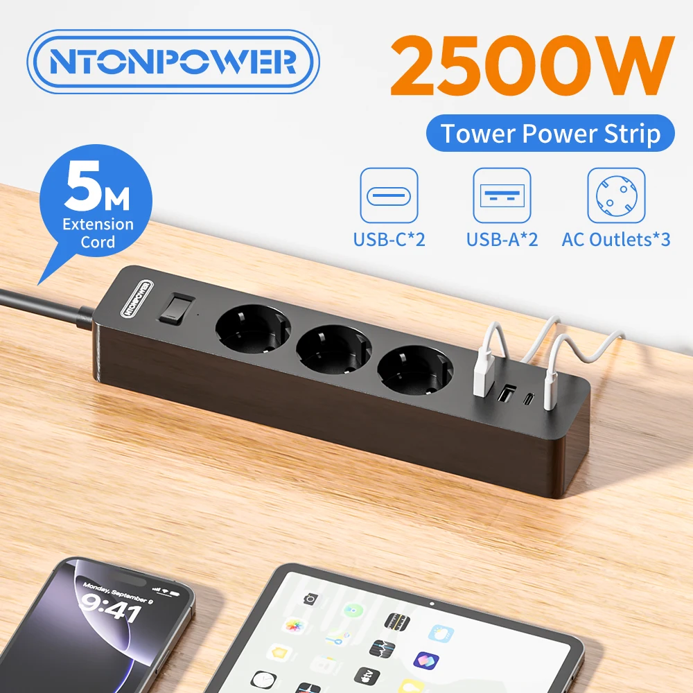EU Plug Power Strip 3 Outlets 2 USB Ports with 2 USB-C Surge Protector 5Meter Extension Cord Multitap Socket Network filter
EU Plug Power Strip 3 Outlets 2 USB Ports with 2 USB-C Surge Protector 5Meter Extension Cord Multitap Socket Network filter