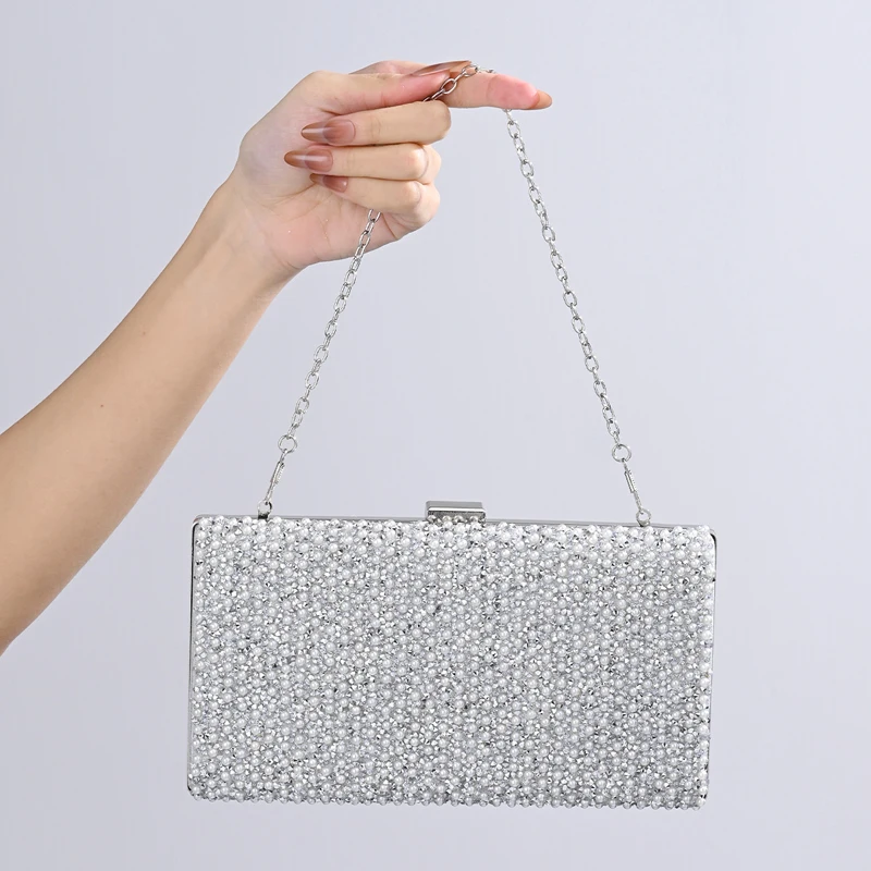 Stylish Diamond Beading Clutch Bag for Women Square Elegant Long Metal Chain Evening Bag Shoulder Bag for Wedding Banquet Dress
Stylish Diamond Beading Clutch Bag for Women Square Elegant Long Metal Chain Evening Bag Shoulder Bag for Wedding Banquet Dress
