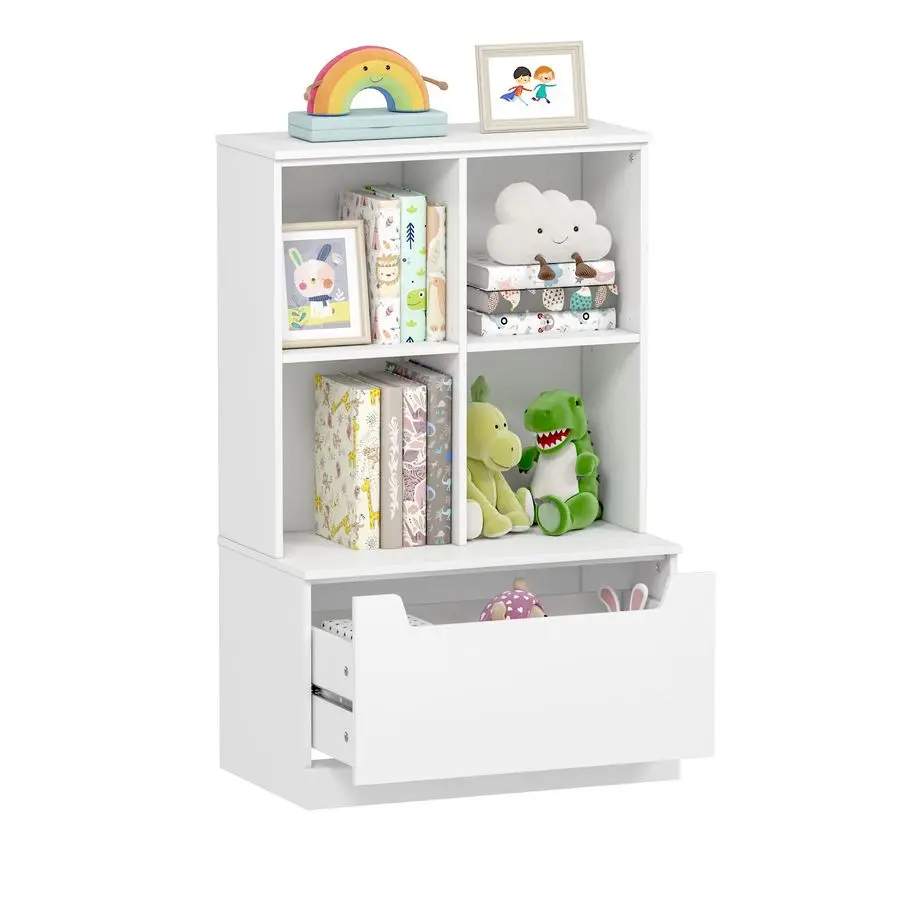 Kids Bookshelf and Toy Storage Organizer, Toddlers Bookcase with Cubbies, Adjustable Wood Shelf with Drawer for Bed Customizable
Kids Bookshelf and Toy Storage Organizer, Toddlers Bookcase with Cubbies, Adjustable Wood Shelf with Drawer for Bed Customizable