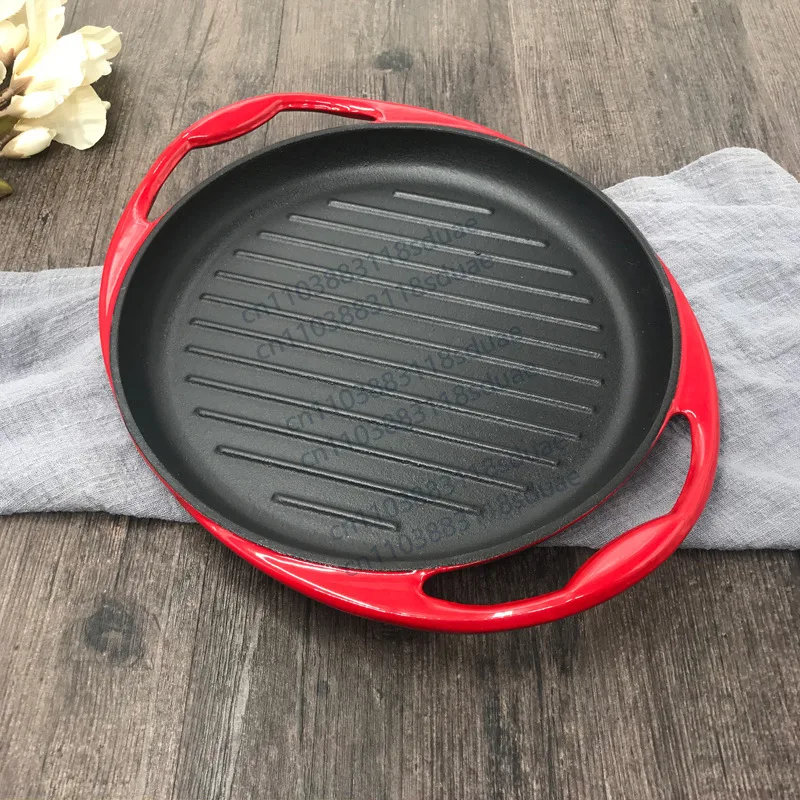26Cm thickened striped steak frying pan, enamel cast iron pan, steak pan
26Cm thickened striped steak frying pan, enamel cast iron pan, steak pan