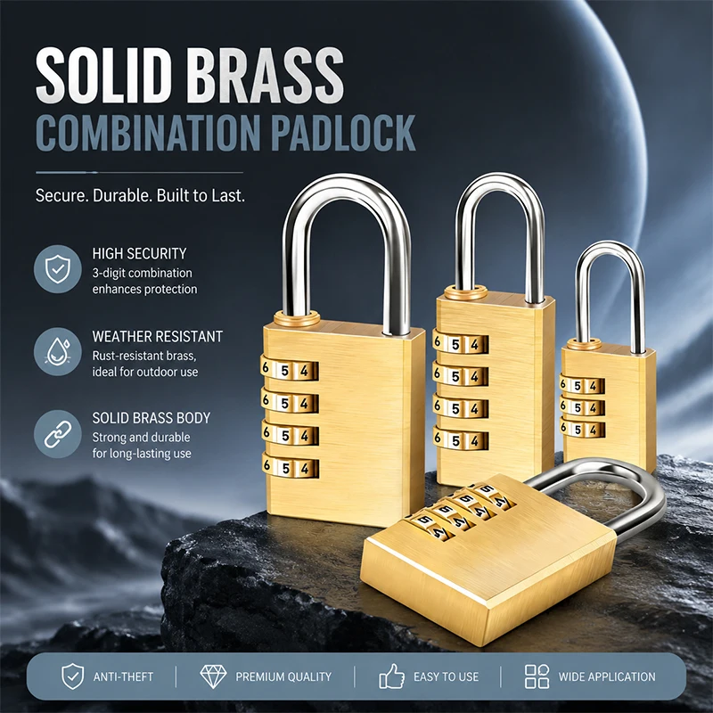 Mini Waterproof Combination Padlock Solid Brass Code Lock for Luggage Suitcase Gym Locker Dormitory Cabinet Security Travel
Mini Waterproof Combination Padlock Solid Brass Code Lock for Luggage Suitcase Gym Locker Dormitory Cabinet Security Travel