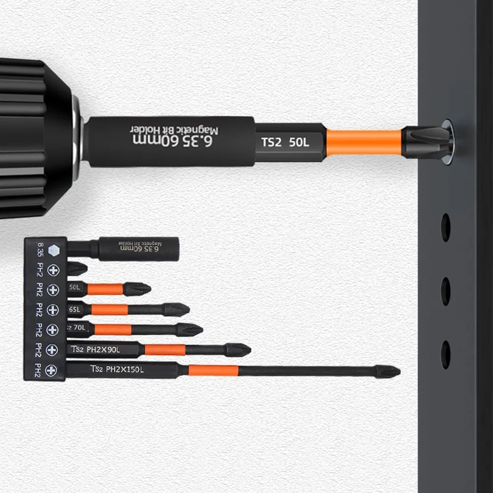 7pcs 25-150mm Magnetic Screwdriver Cross Bit Set Anti-Slip PH2 Driver Bits With Extension Bit Holder Strong Hardness Screwdriver
7pcs 25-150mm Magnetic Screwdriver Cross Bit Set Anti-Slip PH2 Driver Bits With Extension Bit Holder Strong Hardness Screwdriver